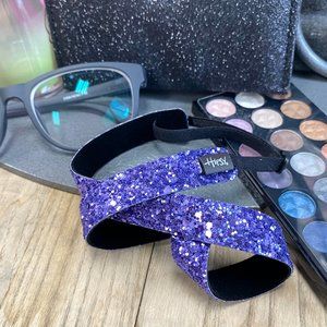 Hipsy Purple Adjustable & No Slip Skinny Bling Glitter Runner Chic Hair Headband
